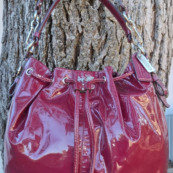 Coach Patent 17745 Madison Marielle Drawstring Bucket Shoulder Bag Hobo Tote - Picture 3 of 12